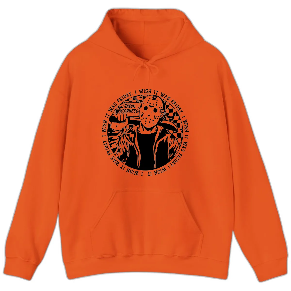 Jason Voorhees Friday The 13th Shirt Hoodie in Orange
