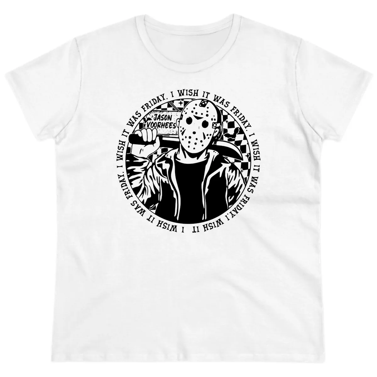 Jason Voorhees Friday The 13th Shirt Ladies Tee in White