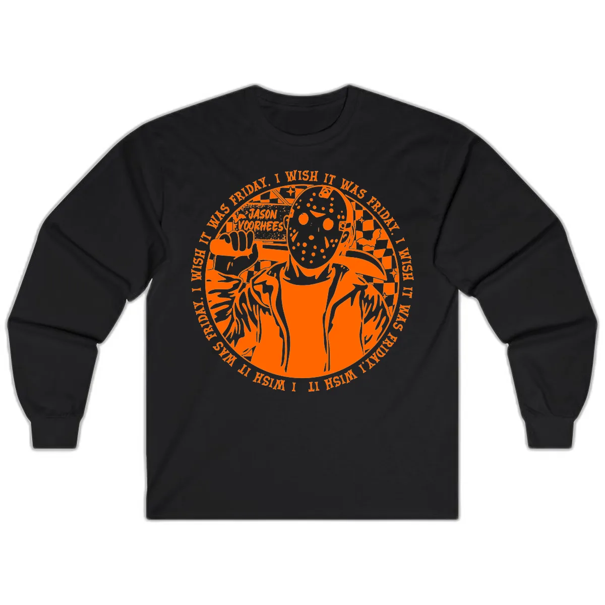 Jason Voorhees Friday The 13th Shirt Long Sleeve in Black