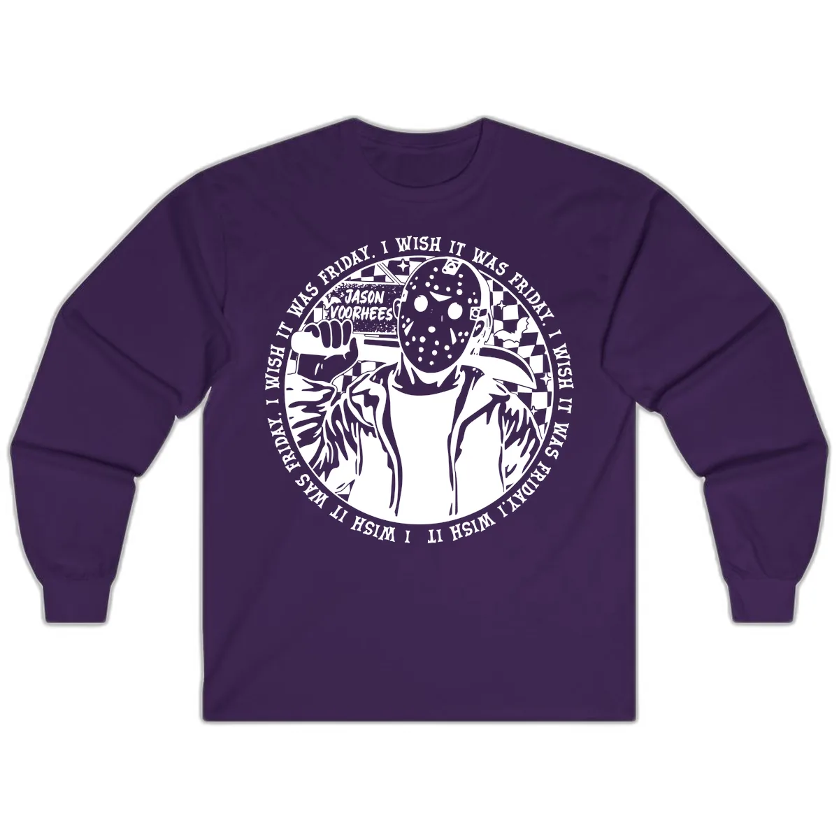 Jason Voorhees Friday The 13th Shirt Long Sleeve in Purple