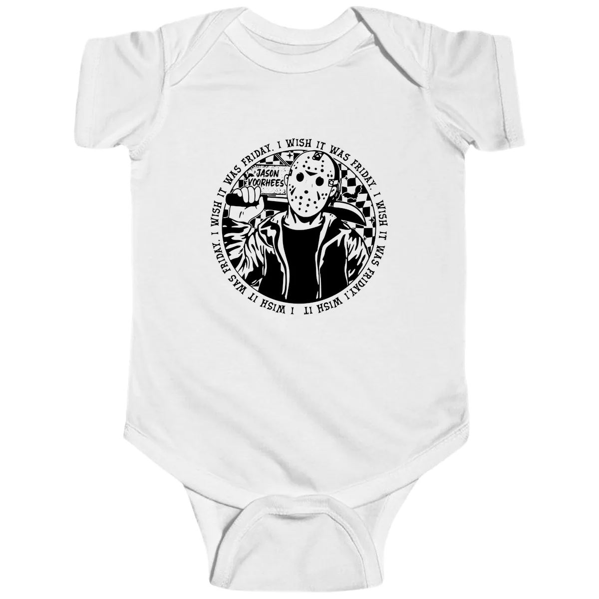 Jason Voorhees Friday The 13th Shirt Baby Onesie in White