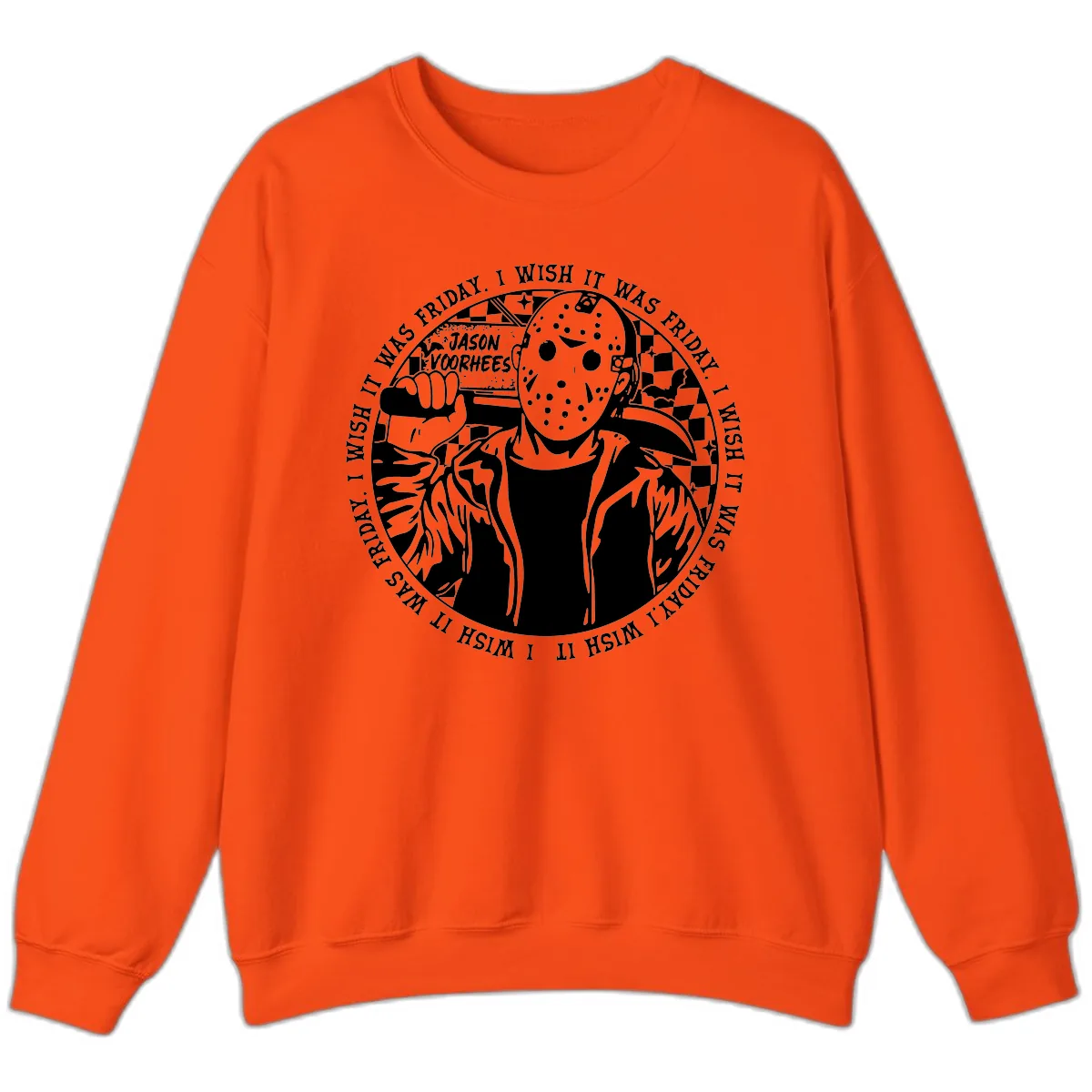 Jason Voorhees Friday The 13th Shirt Sweatshirt in Orange