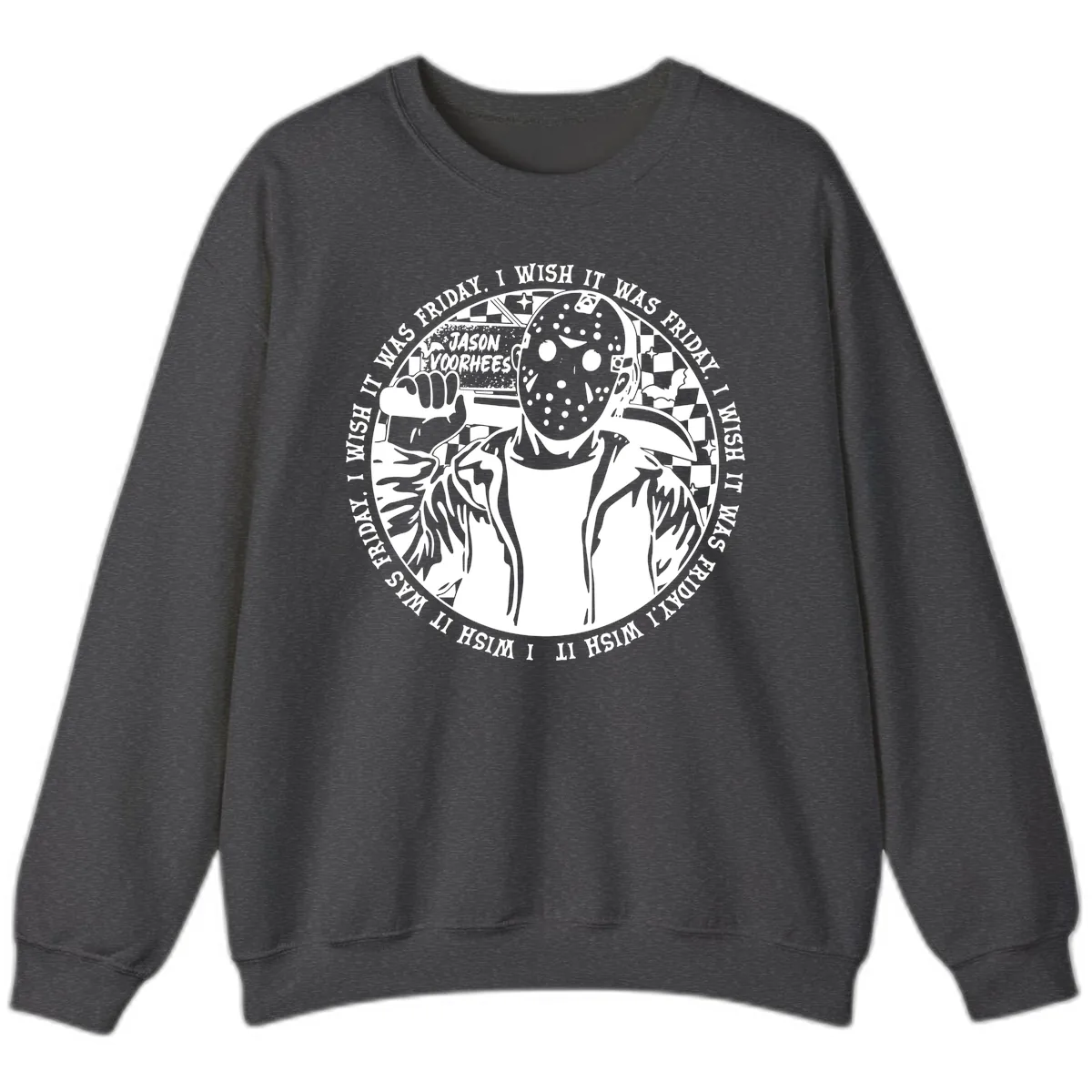 Jason Voorhees Friday The 13th Shirt Sweatshirt in Dark Heather