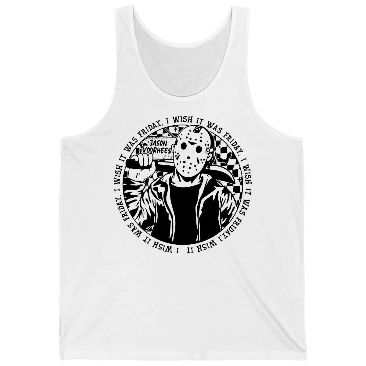 Jason Voorhees Friday The 13th Shirt Tank in White