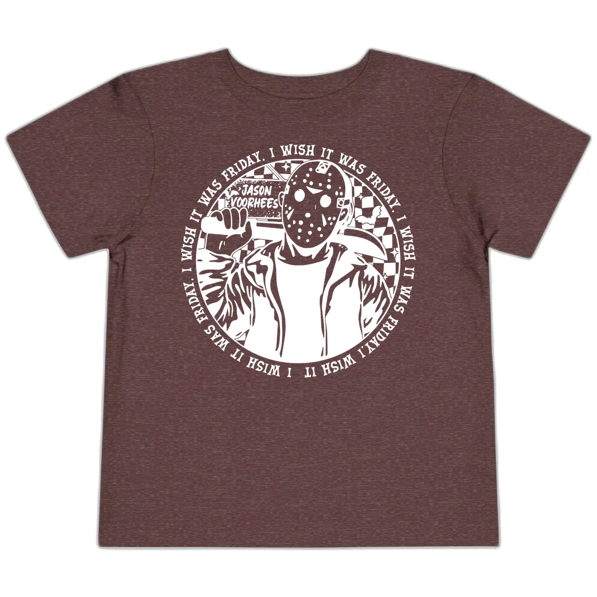 Jason Voorhees Friday The 13th Shirt Toddler T-Shirt in Heather Maroon