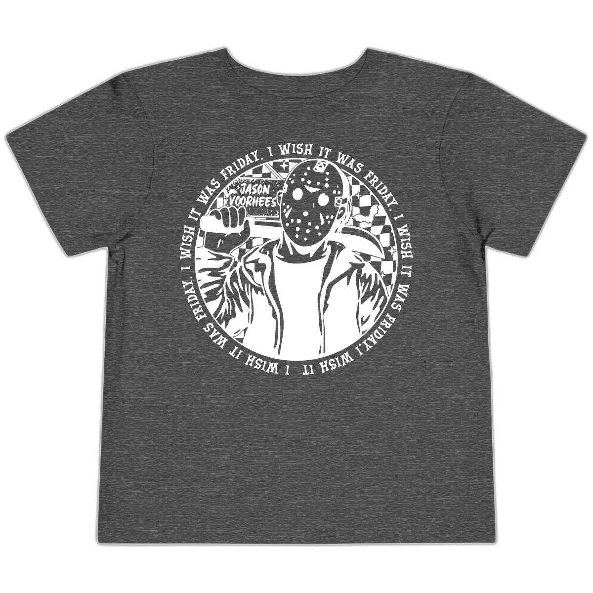Jason Voorhees Friday The 13th Shirt Toddler T-Shirt in Dark Heather Grey