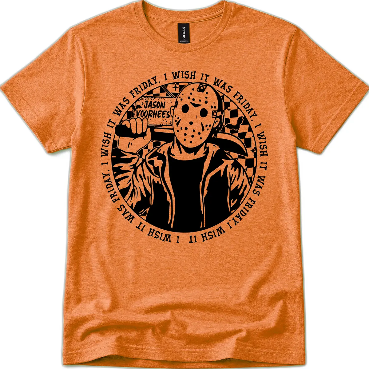 Jason Voorhees Friday The 13th Shirt T-Shirt in Heather Orange