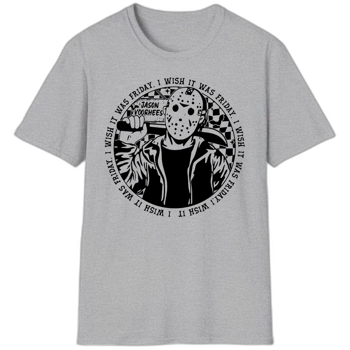 Jason Voorhees Friday The 13th Shirt T-Shirt in Sport Grey
