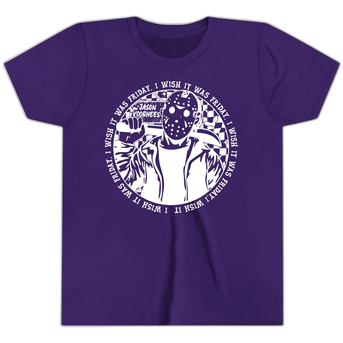 Jason Voorhees Friday The 13th Shirt Youth T-Shirt in Team Purple