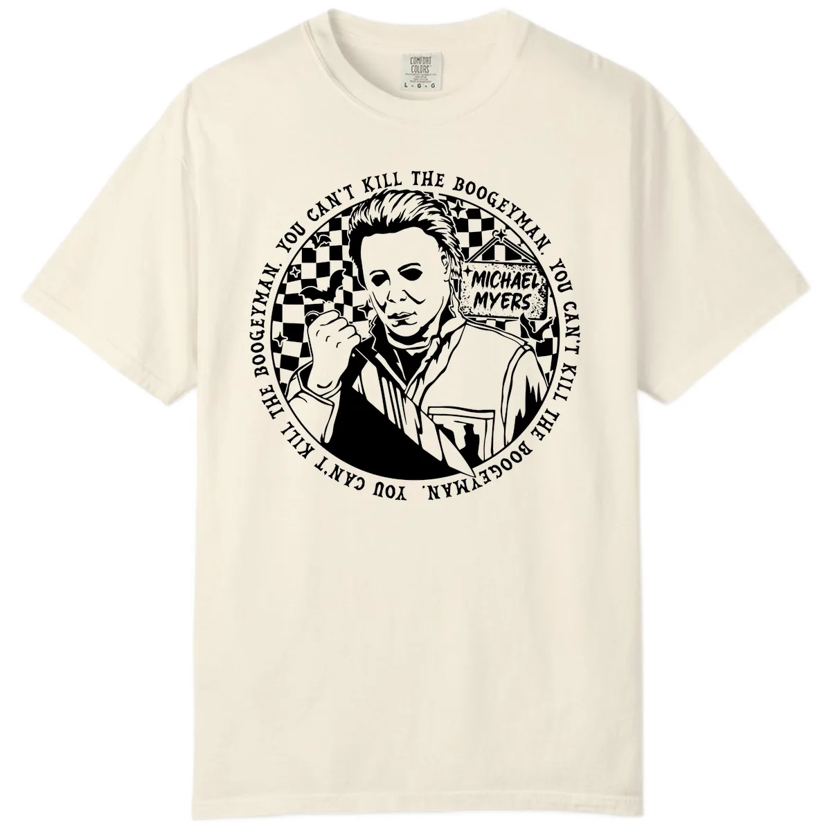 Michael Myers Boogeyman Halloween Graphic Comfort Color in Ivory