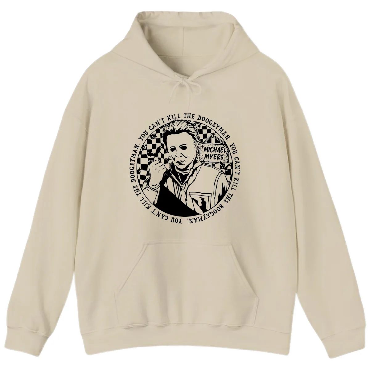 Michael Myers Boogeyman Halloween Graphic Hoodie in Sand