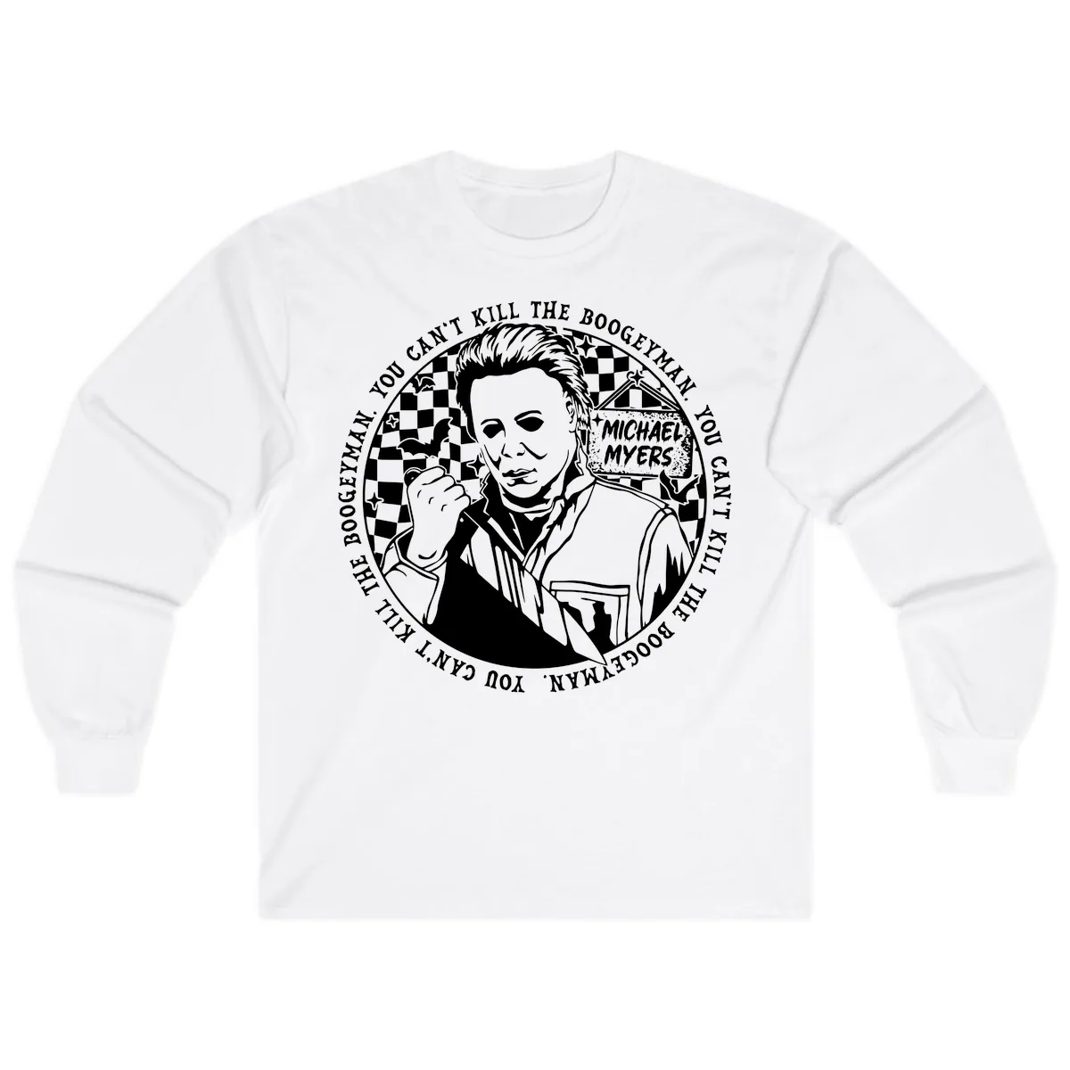 Michael Myers Boogeyman Halloween Graphic Long Sleeve in White