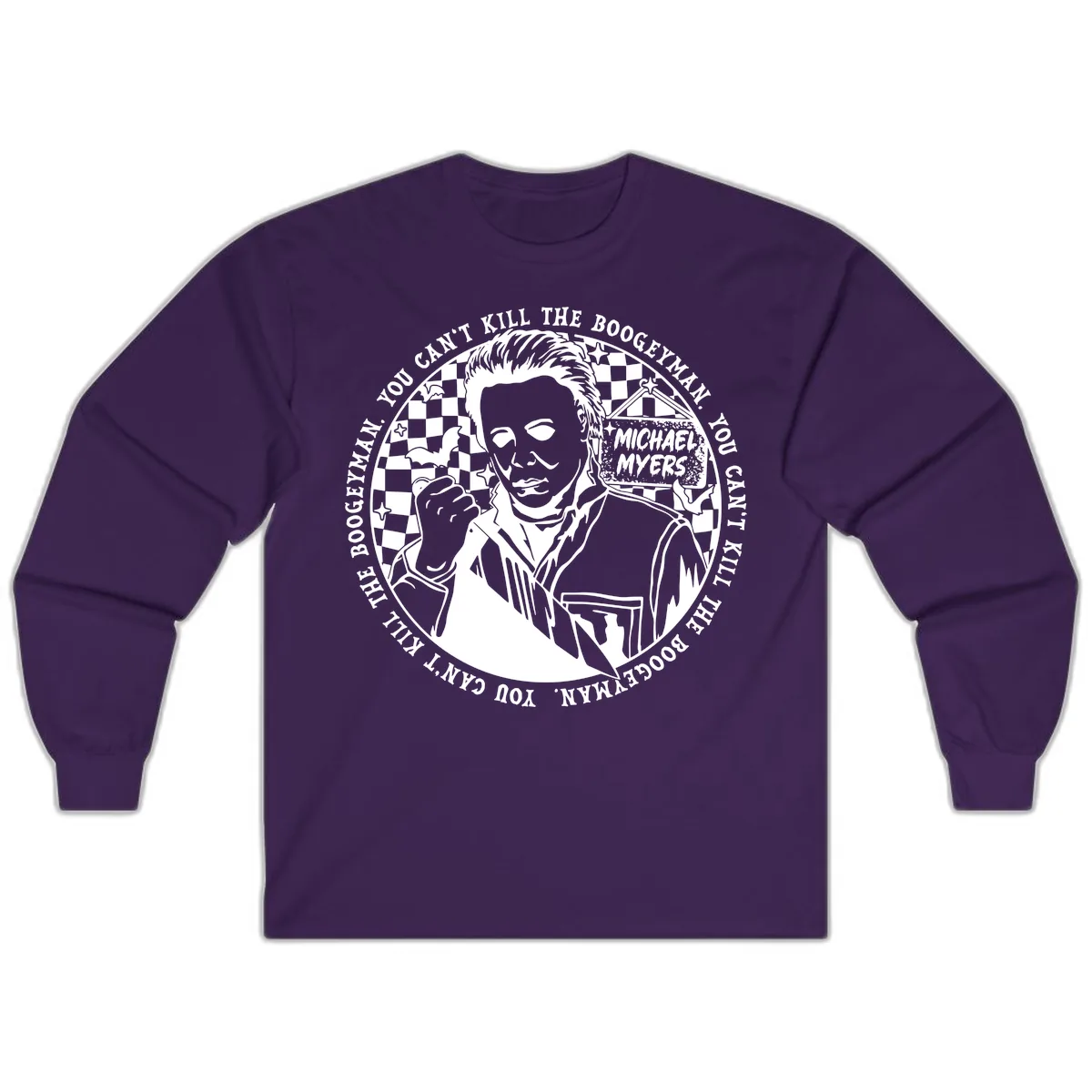 Michael Myers Boogeyman Halloween Graphic Long Sleeve in Purple