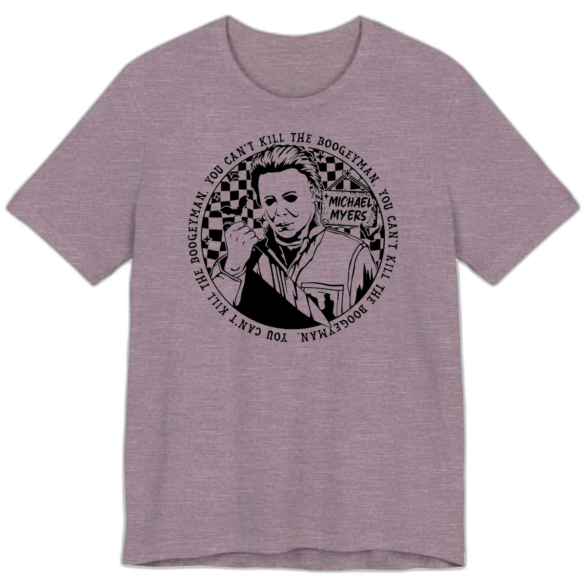 Michael Myers Boogeyman Halloween Graphic Premium T-Shirt in Heather Purple