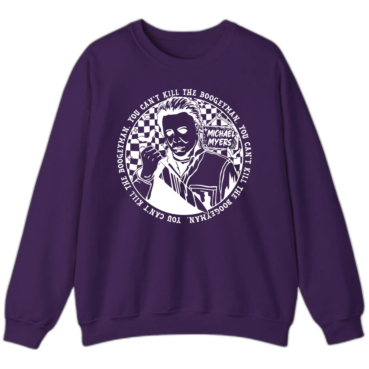 Michael Myers Boogeyman Halloween Graphic Sweatshirt in Purple
