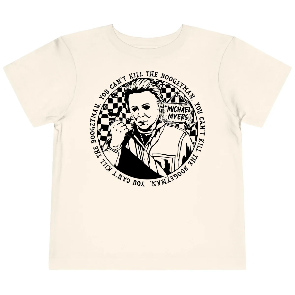 Michael Myers Boogeyman Halloween Graphic Toddler T-Shirt in Natural