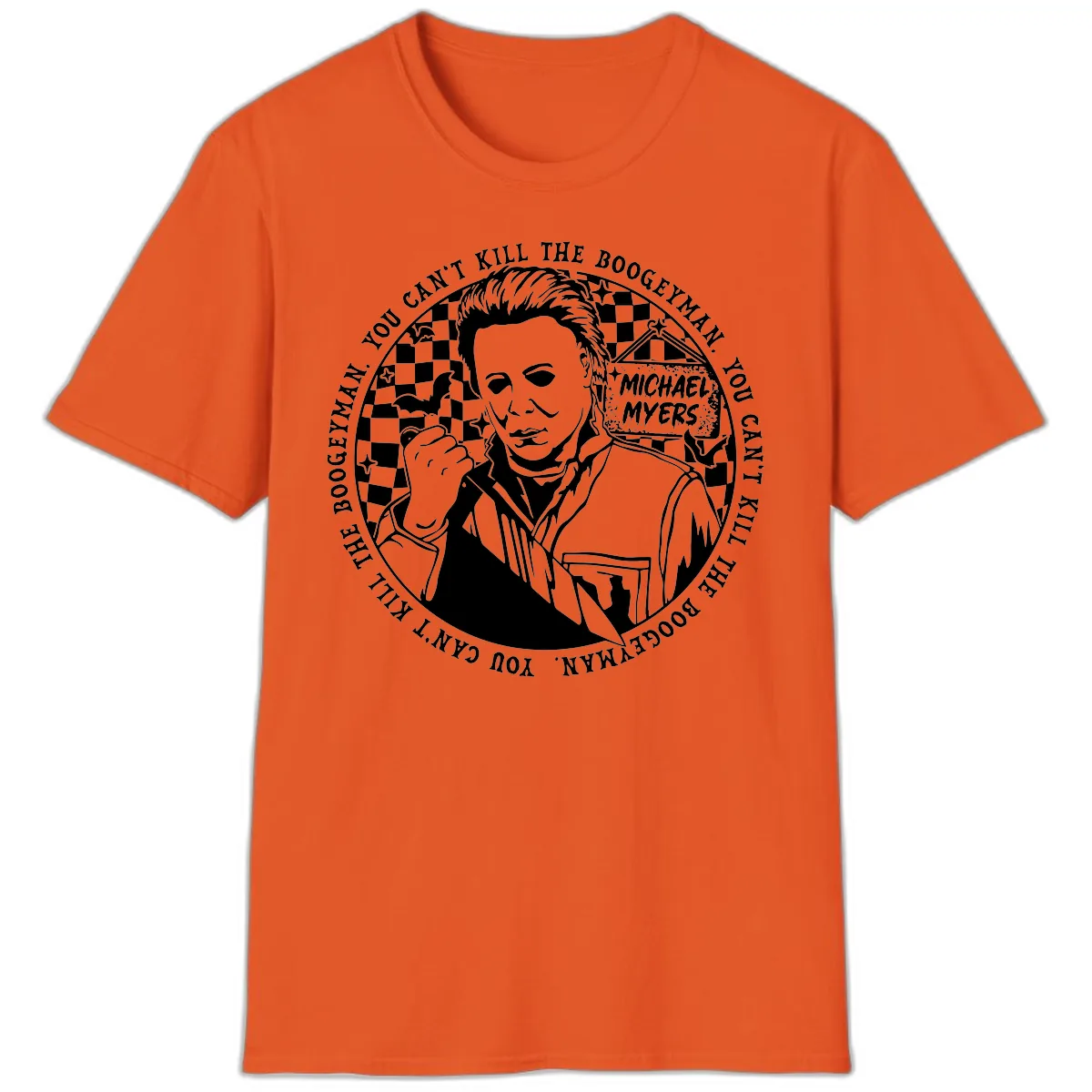 Michael Myers Boogeyman Halloween Graphic T-Shirt in Orange