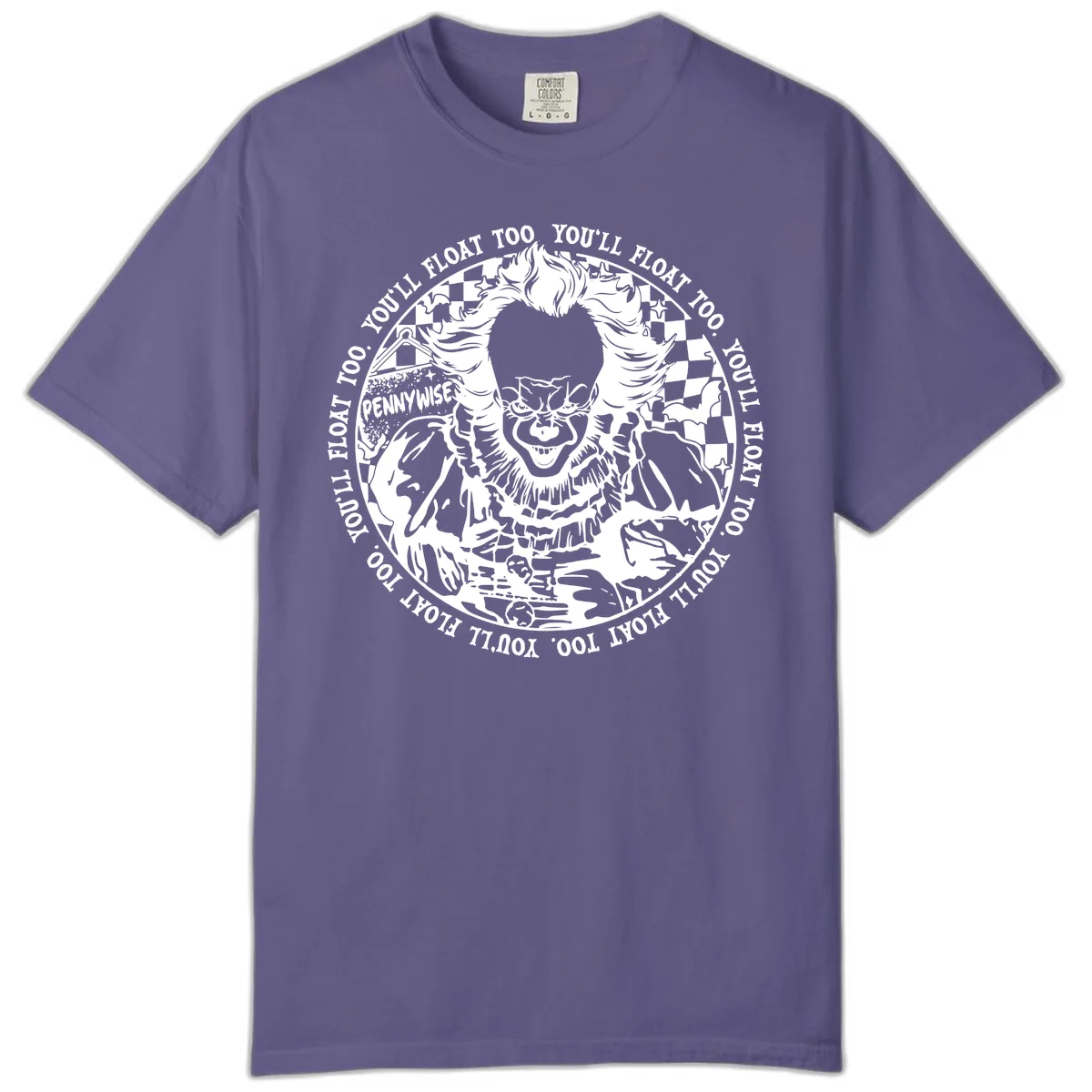 Pennywise You'll Float Too Horror Comfort Color in Grape