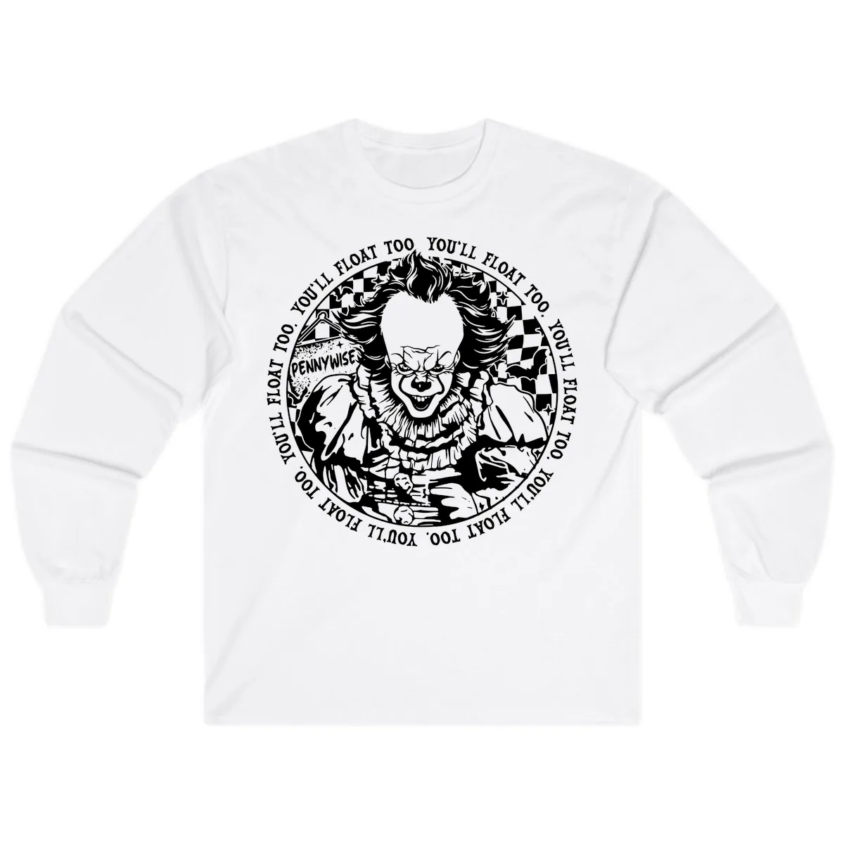 Pennywise You'll Float Too Horror Long Sleeve in White