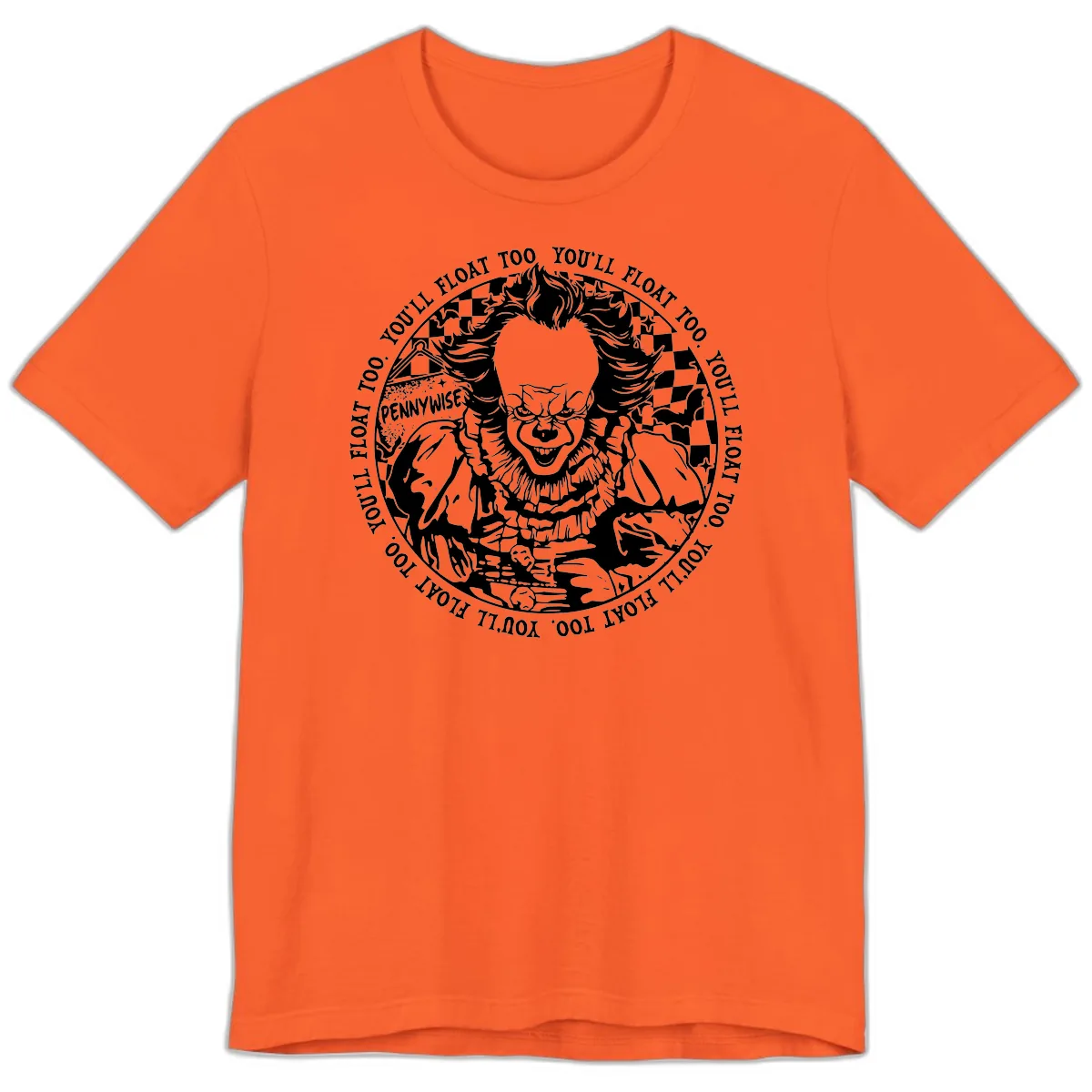 Pennywise You'll Float Too Horror Premium T-Shirt in Orange