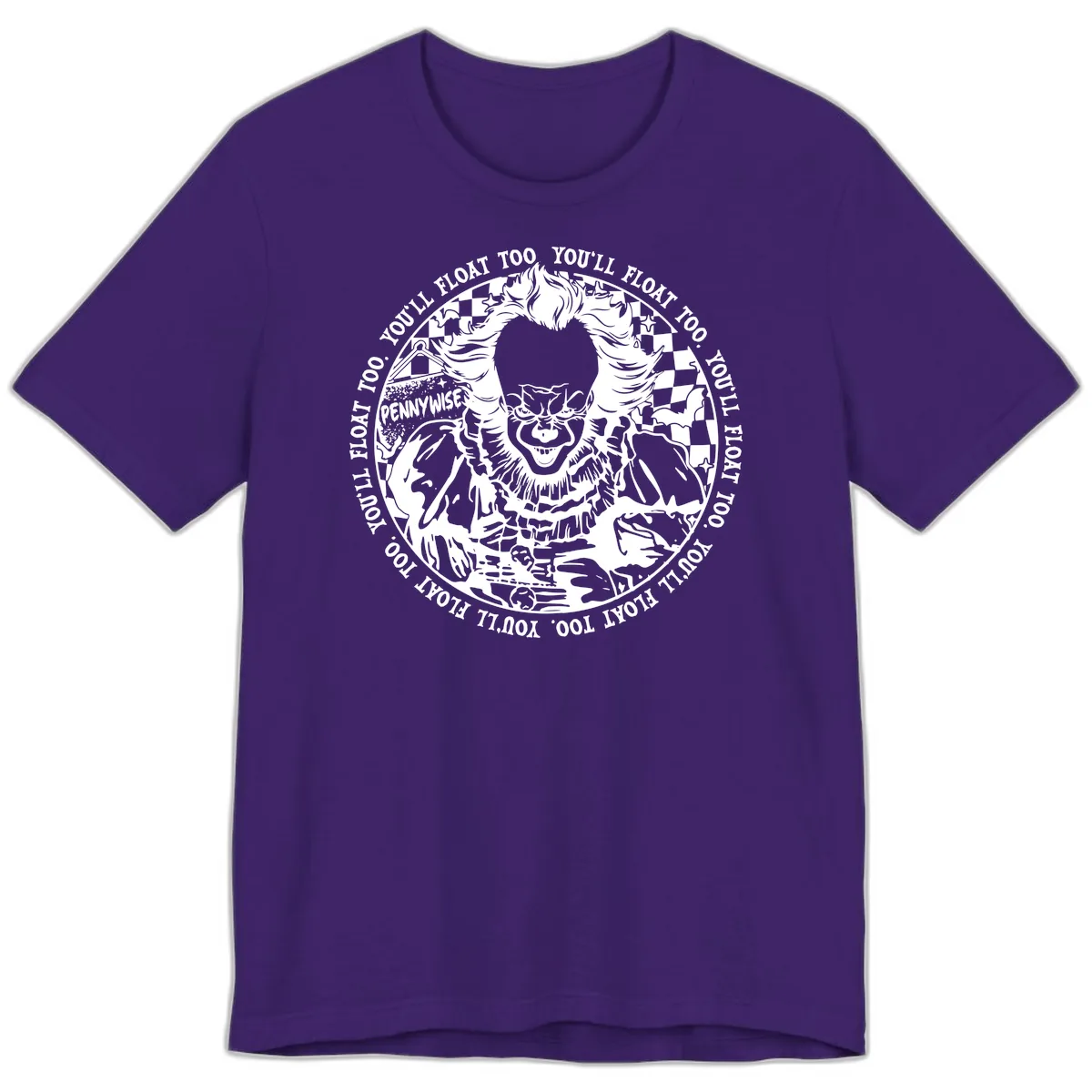 Pennywise You'll Float Too Horror Premium T-Shirt in Team Purple