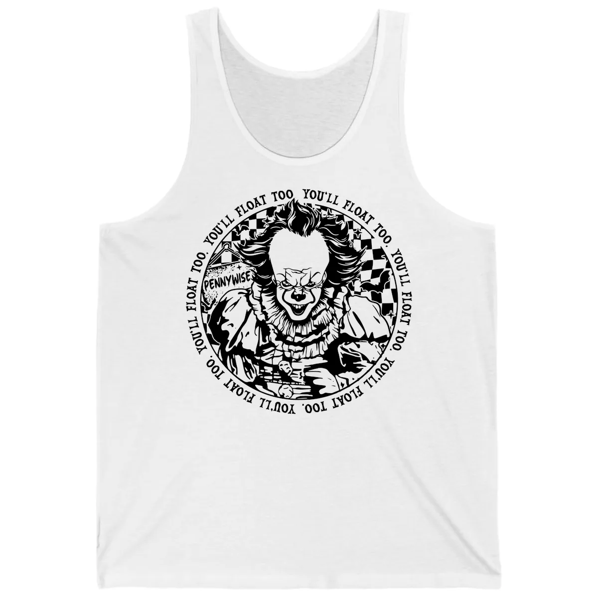 Pennywise You'll Float Too Horror Tank in White