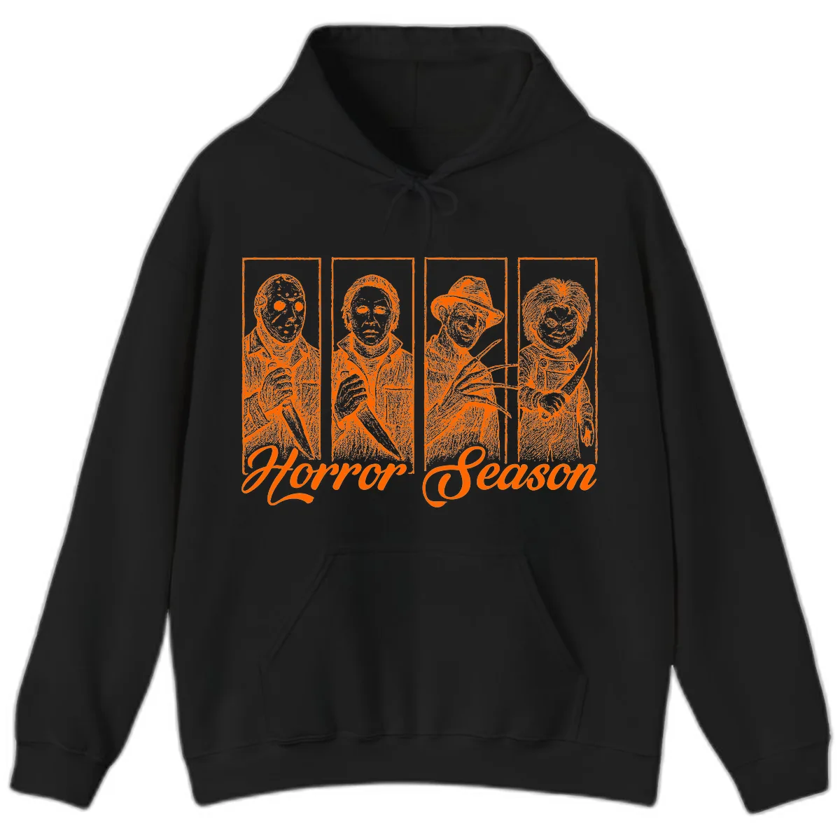 Classic Horror Characters Horror Season Hoodie in Black