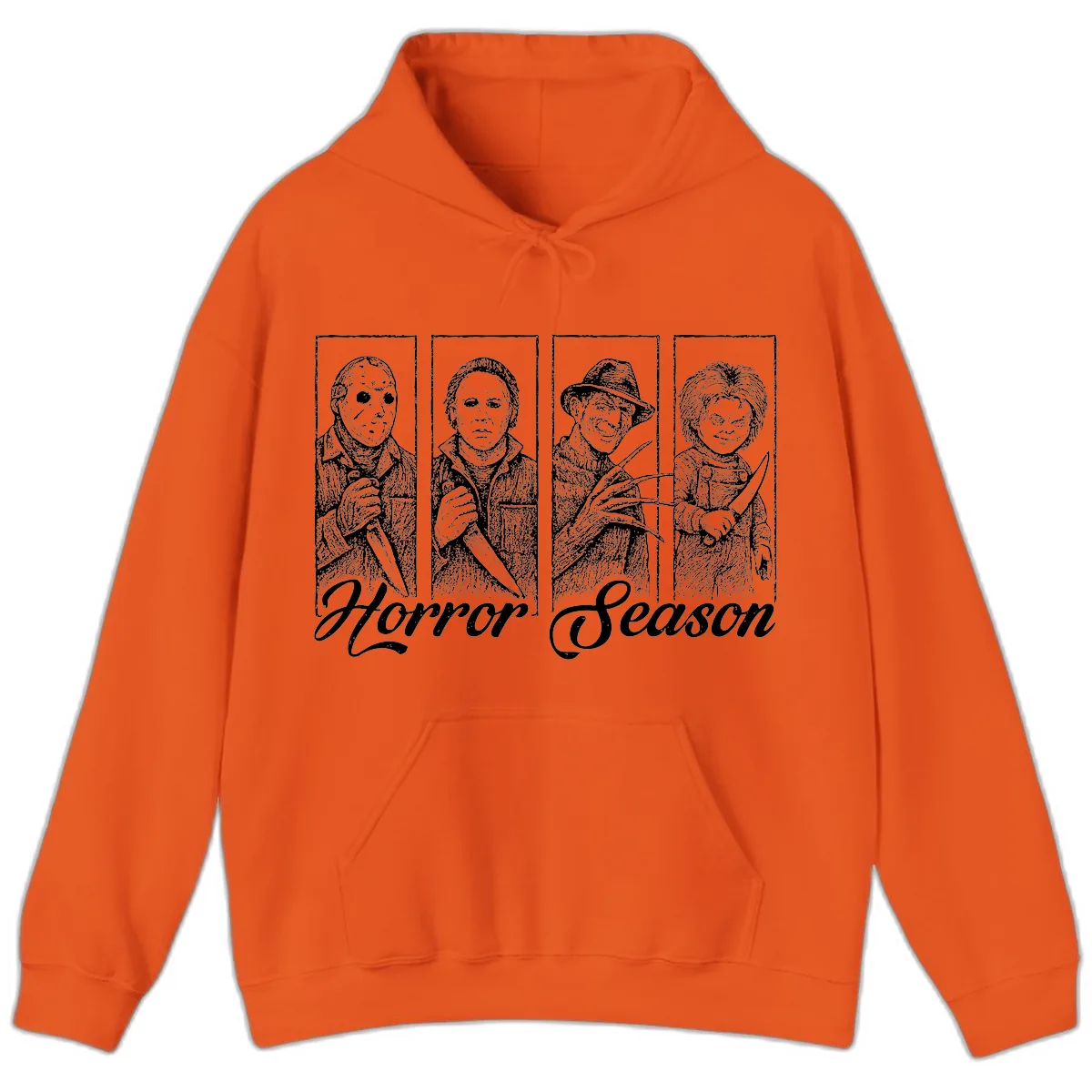 Classic Horror Characters Horror Season Hoodie in Orange