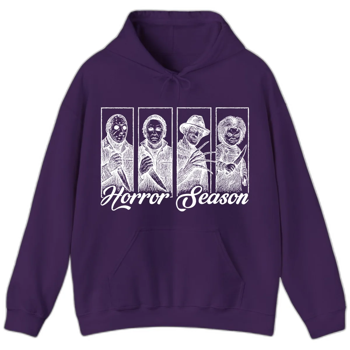 Classic Horror Characters Horror Season Hoodie in Purple