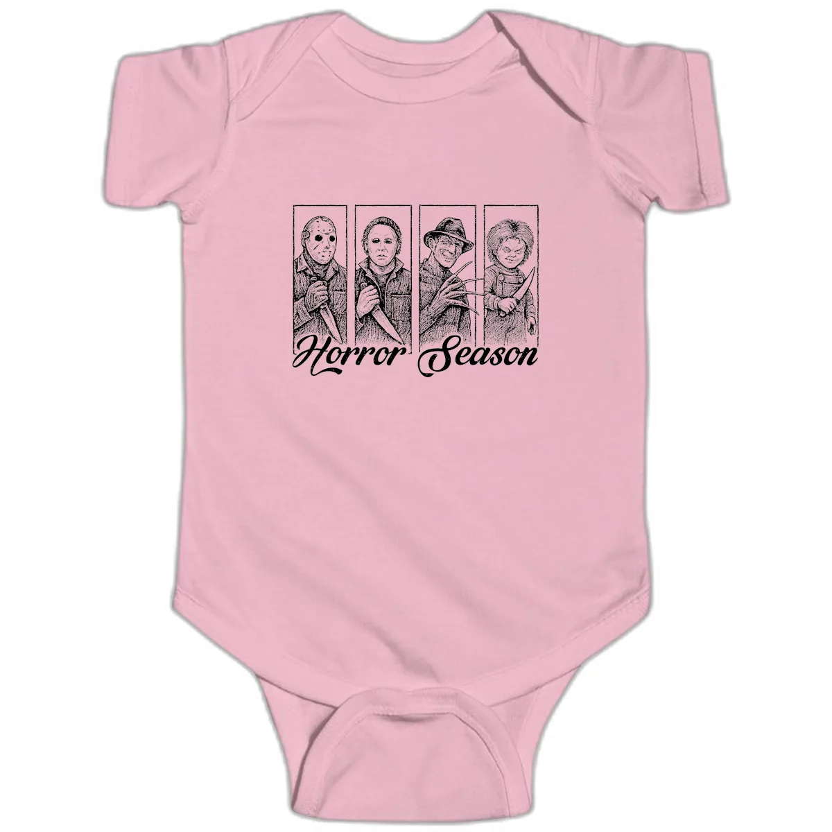 Classic Horror Characters Horror Season Baby Onesie in Pink