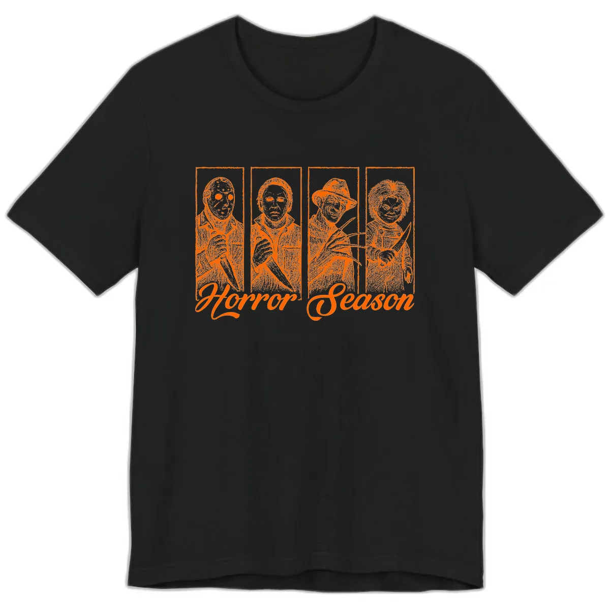 Classic Horror Characters Horror Season Premium T-Shirt in Black