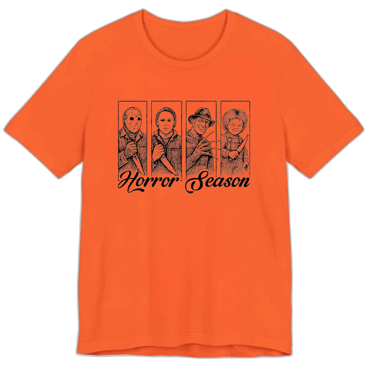Classic Horror Characters Horror Season Premium T-Shirt in Orange