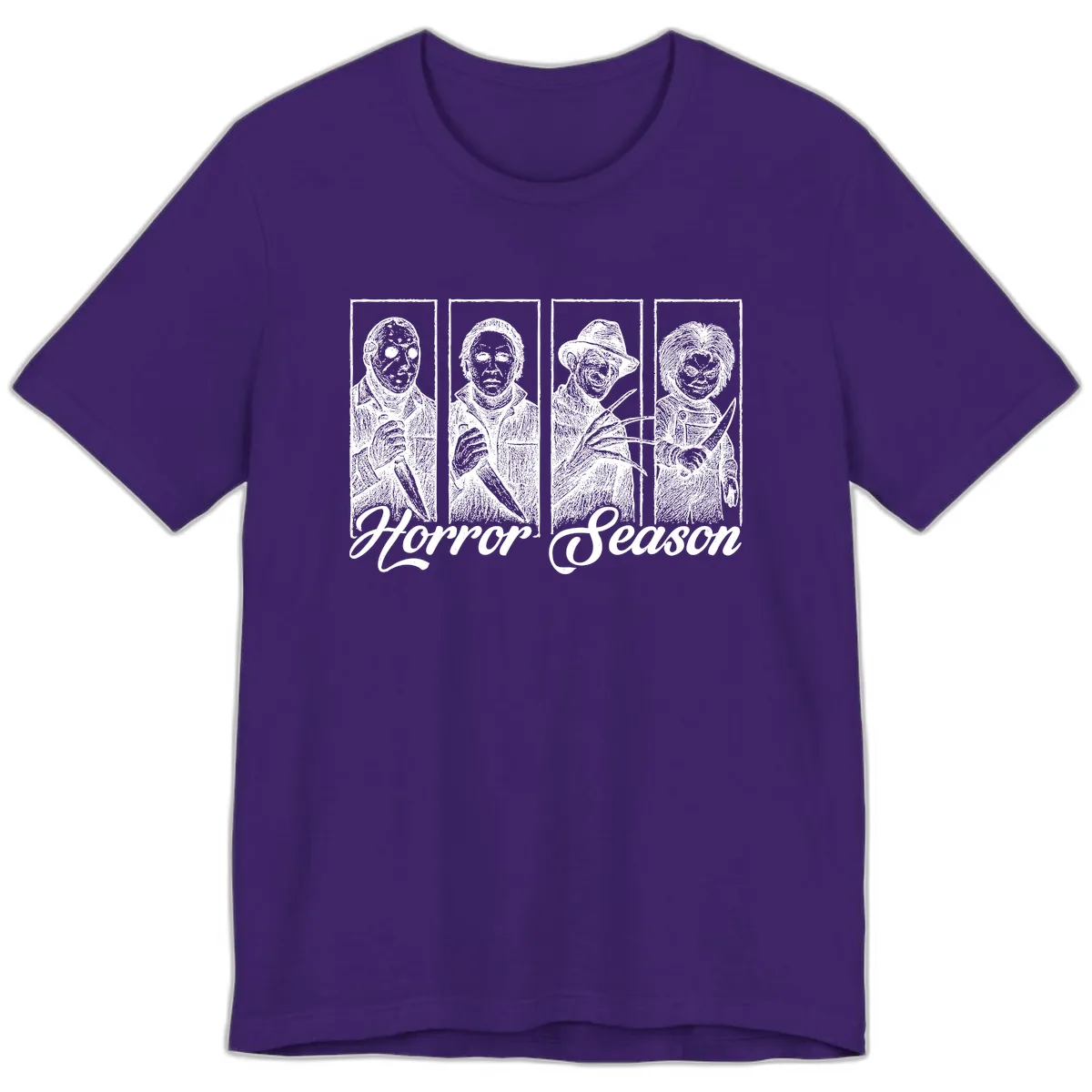 Classic Horror Characters Horror Season Premium T-Shirt in Team Purple