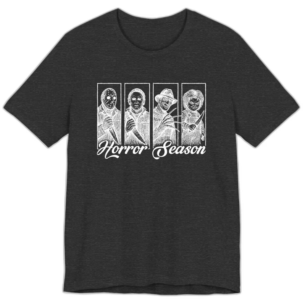 Classic Horror Characters Horror Season Premium T-Shirt in Dark Grey Heather