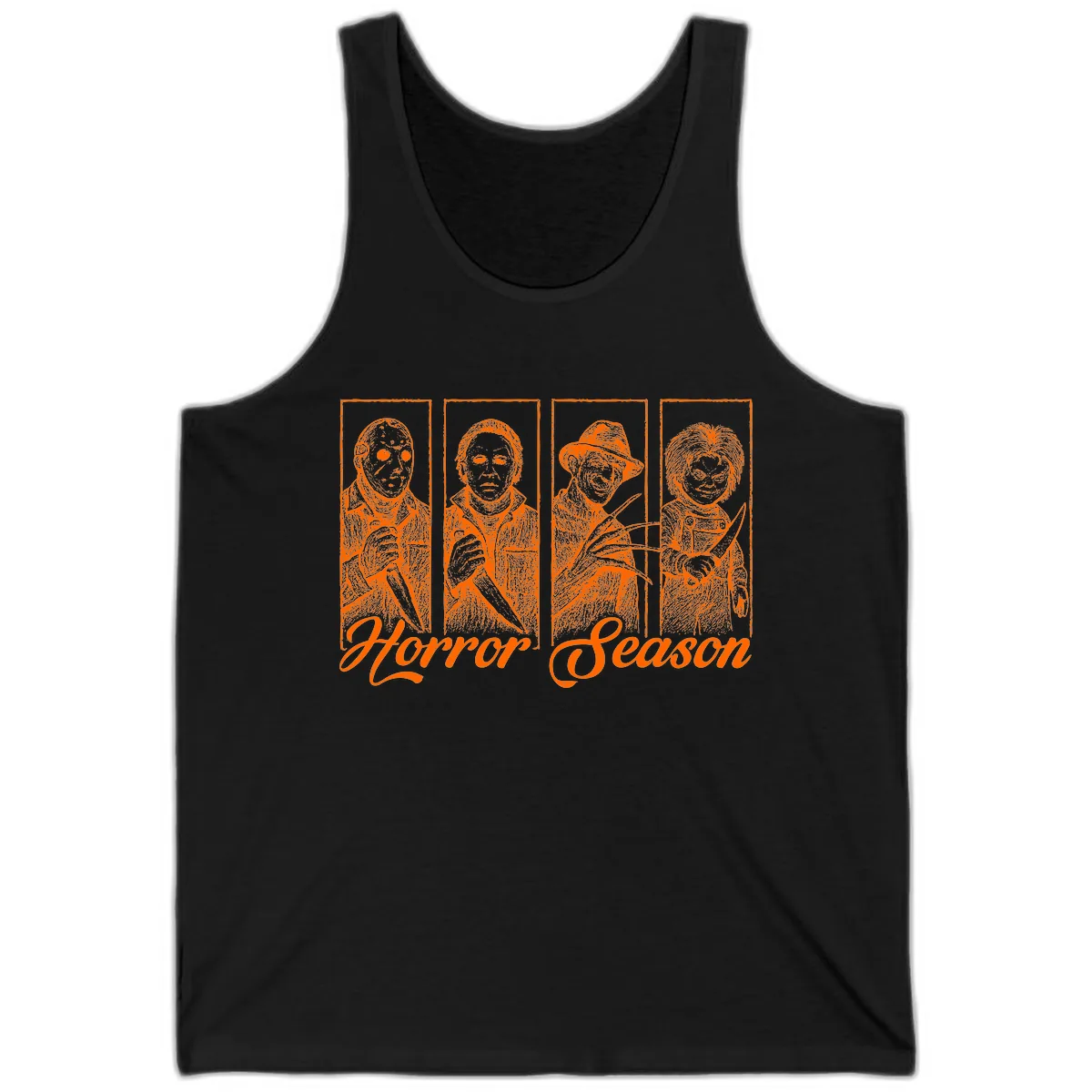 Classic Horror Characters Horror Season Tank in Black