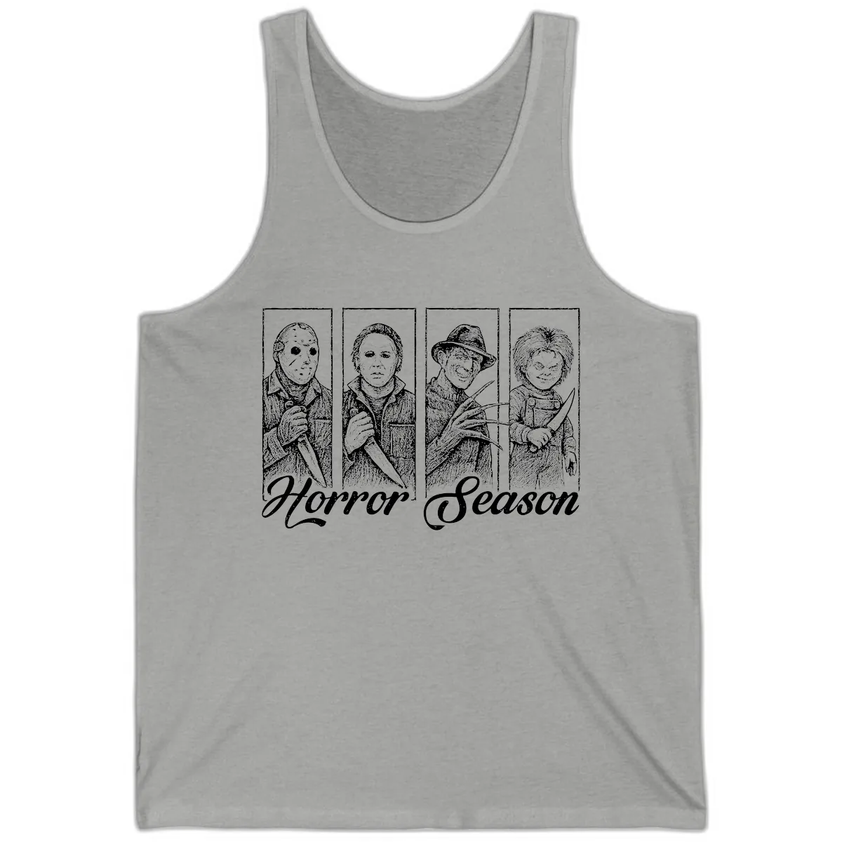 Classic Horror Characters Horror Season Tank in Athletic Heather