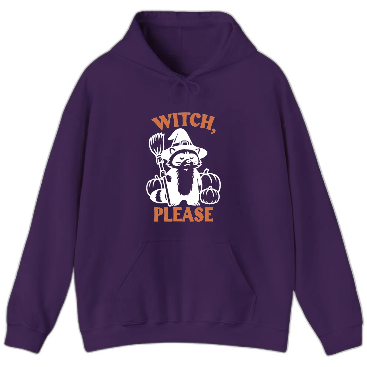 Witch, Please Raccoon Halloween Hoodie in Purple