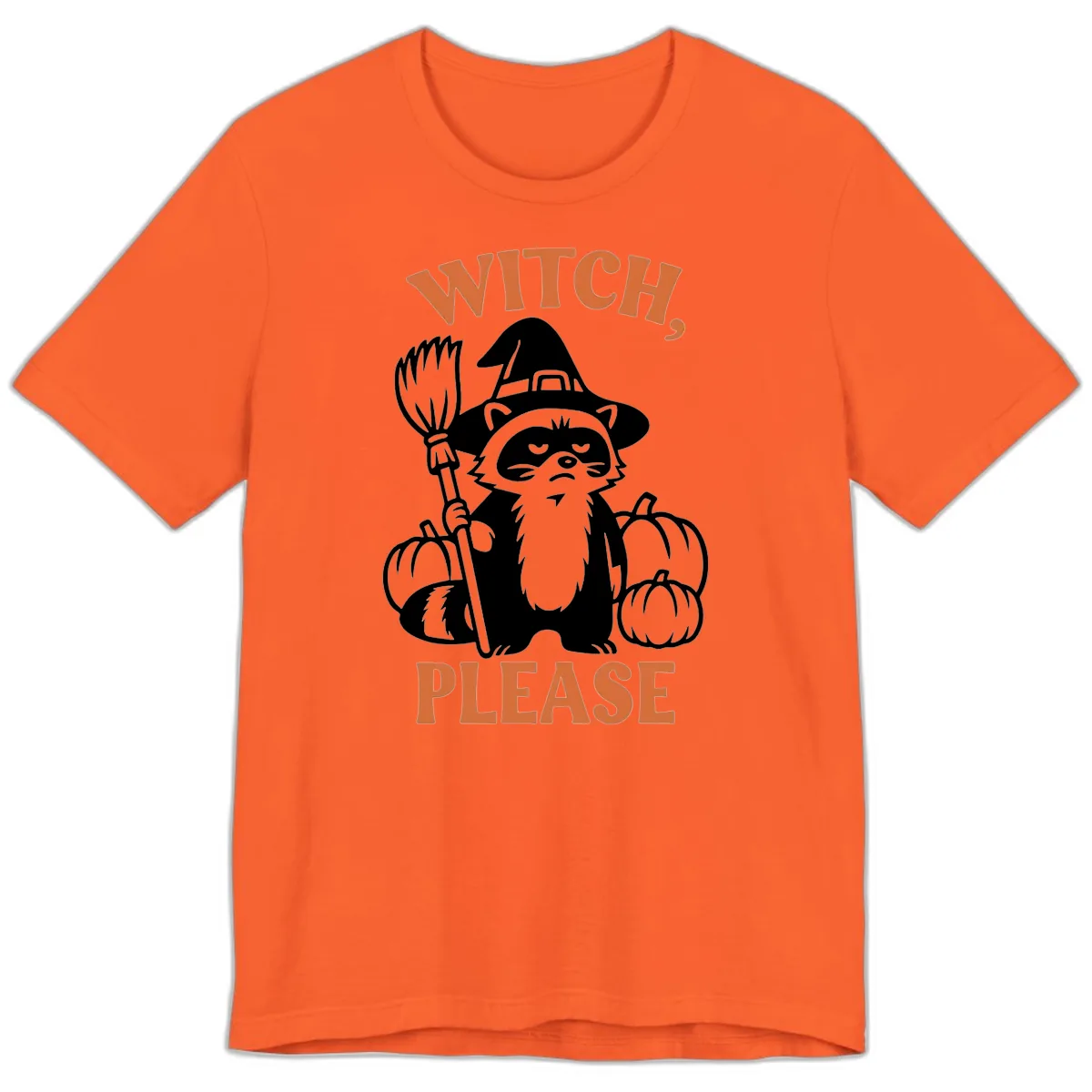 Witch, Please Raccoon Halloween Premium T-Shirt in Orange