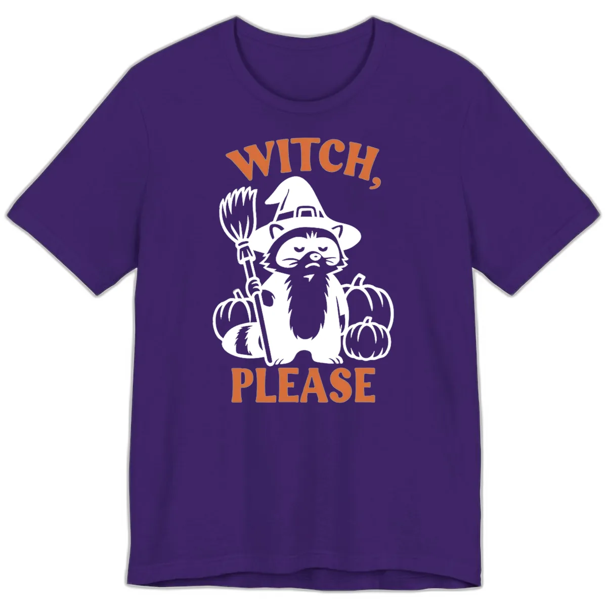 Witch, Please Raccoon Halloween Premium T-Shirt in Team Purple