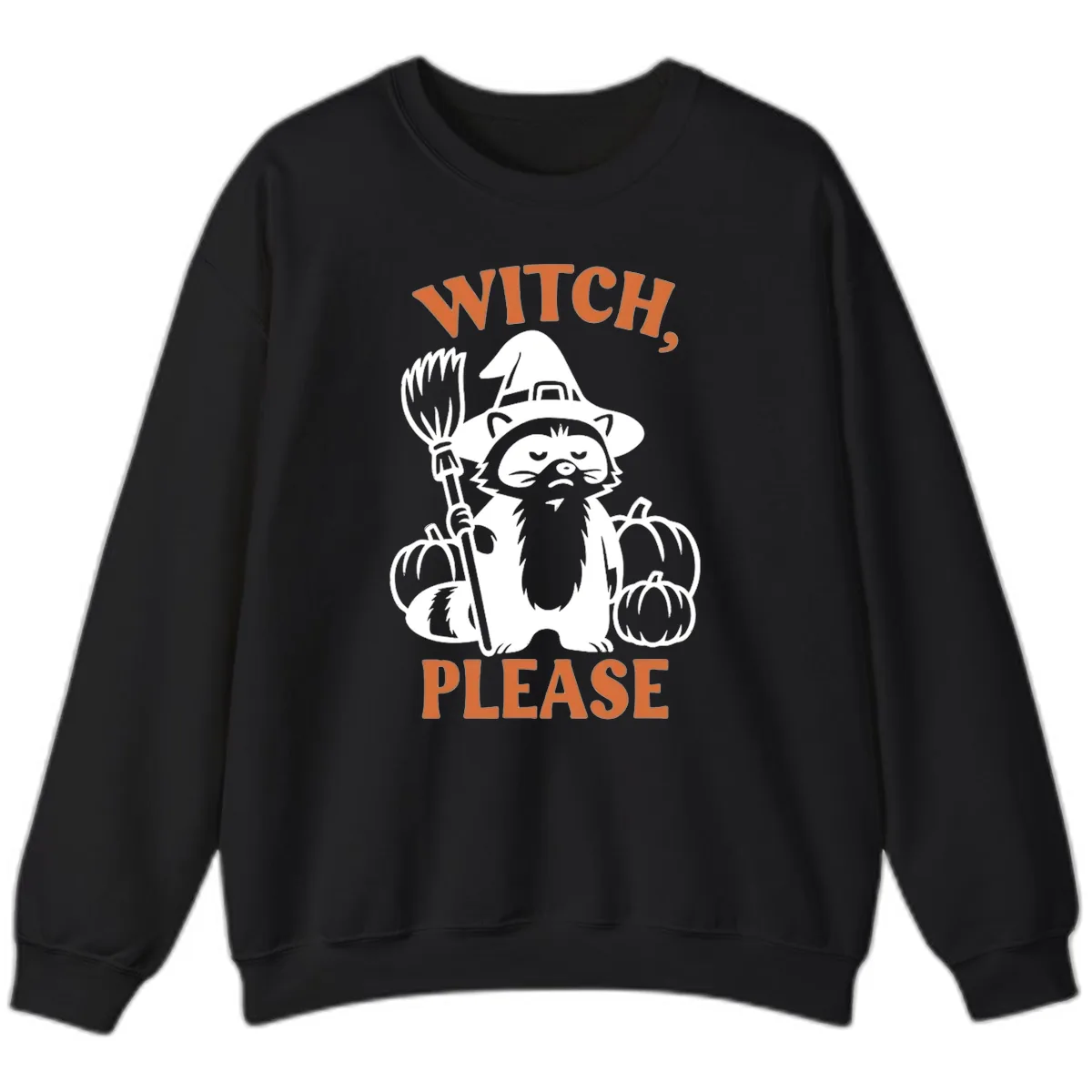 Witch, Please Raccoon Halloween Sweatshirt in Black