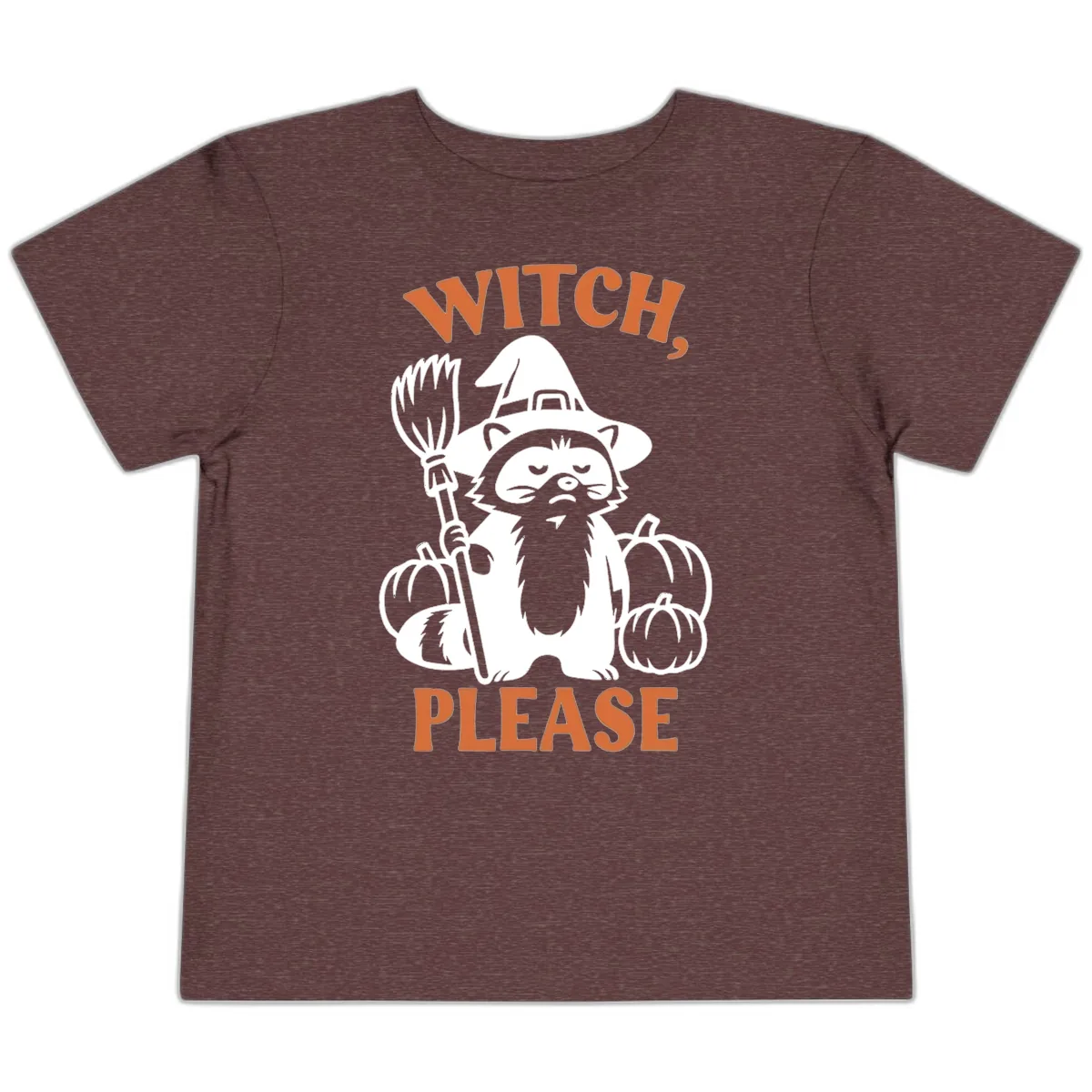 Witch, Please Raccoon Halloween Toddler T-Shirt in Heather Maroon