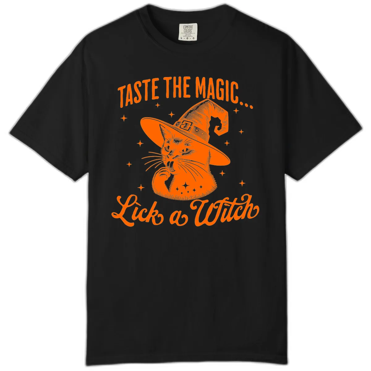 Taste The Magic Witch Cat Halloween Comfort Color in Black
