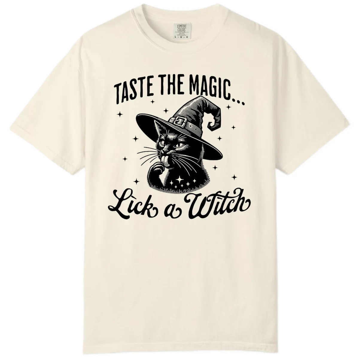 Taste The Magic Witch Cat Halloween Comfort Color in Ivory