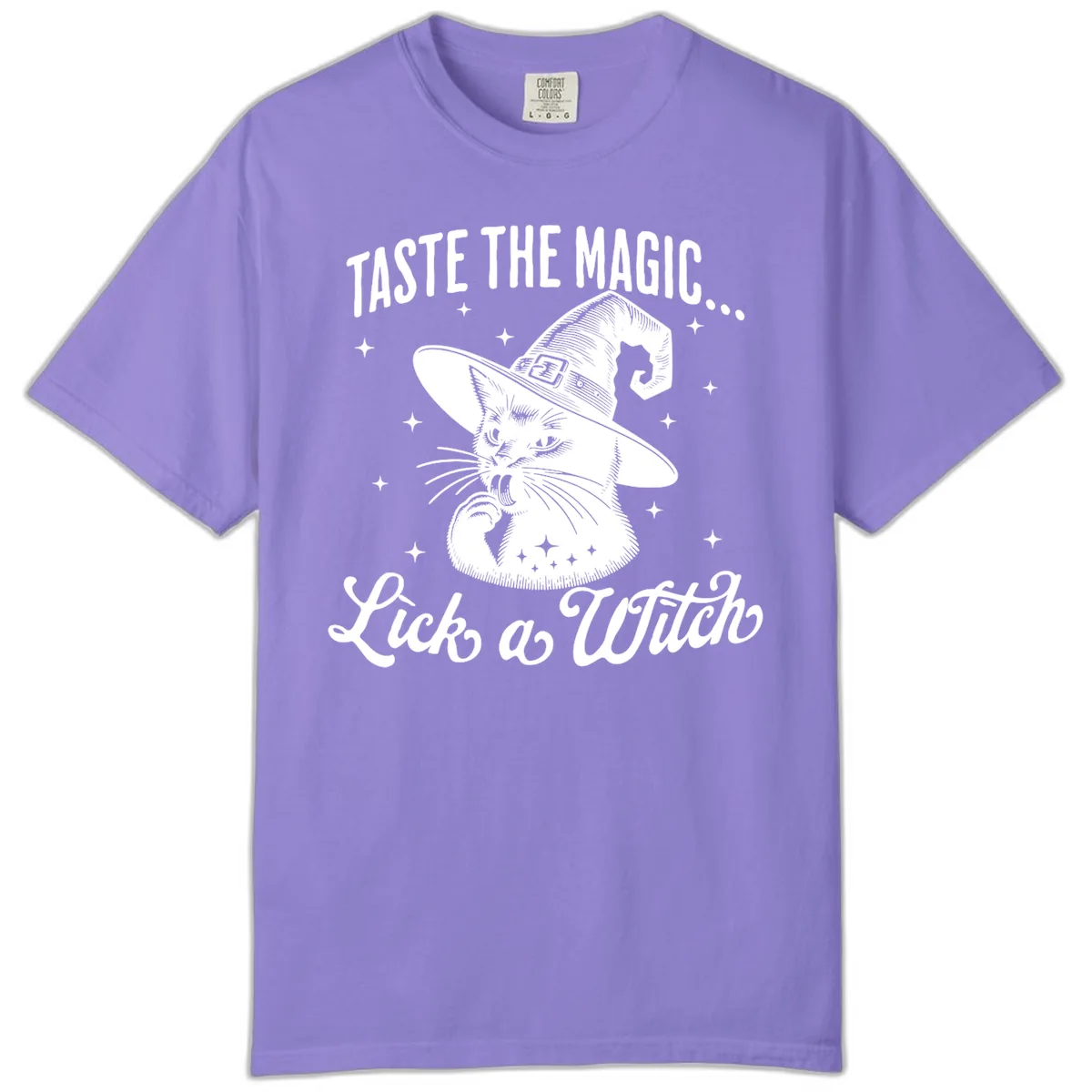 Taste The Magic Witch Cat Halloween Comfort Color in Violet