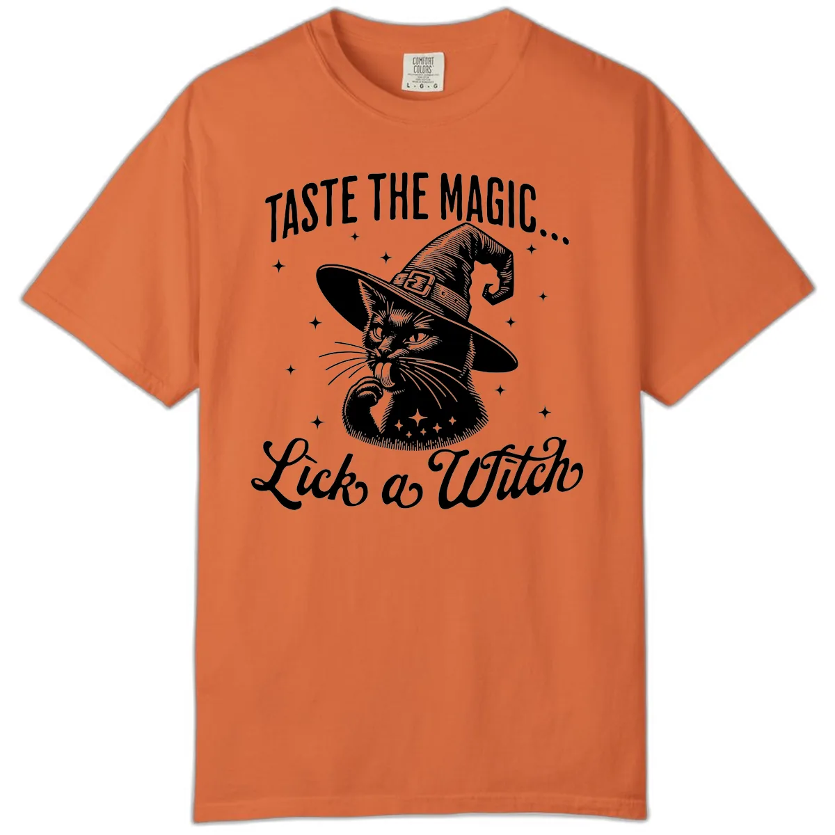 Taste The Magic Witch Cat Halloween Comfort Color in Burnt Orange