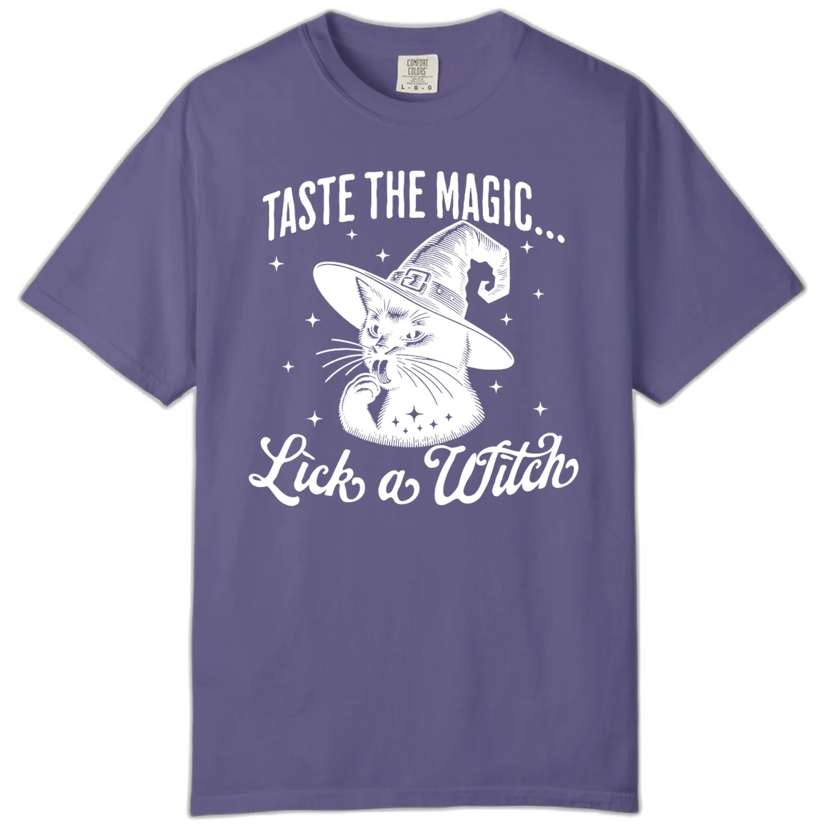 Taste The Magic Witch Cat Halloween Comfort Color in Grape