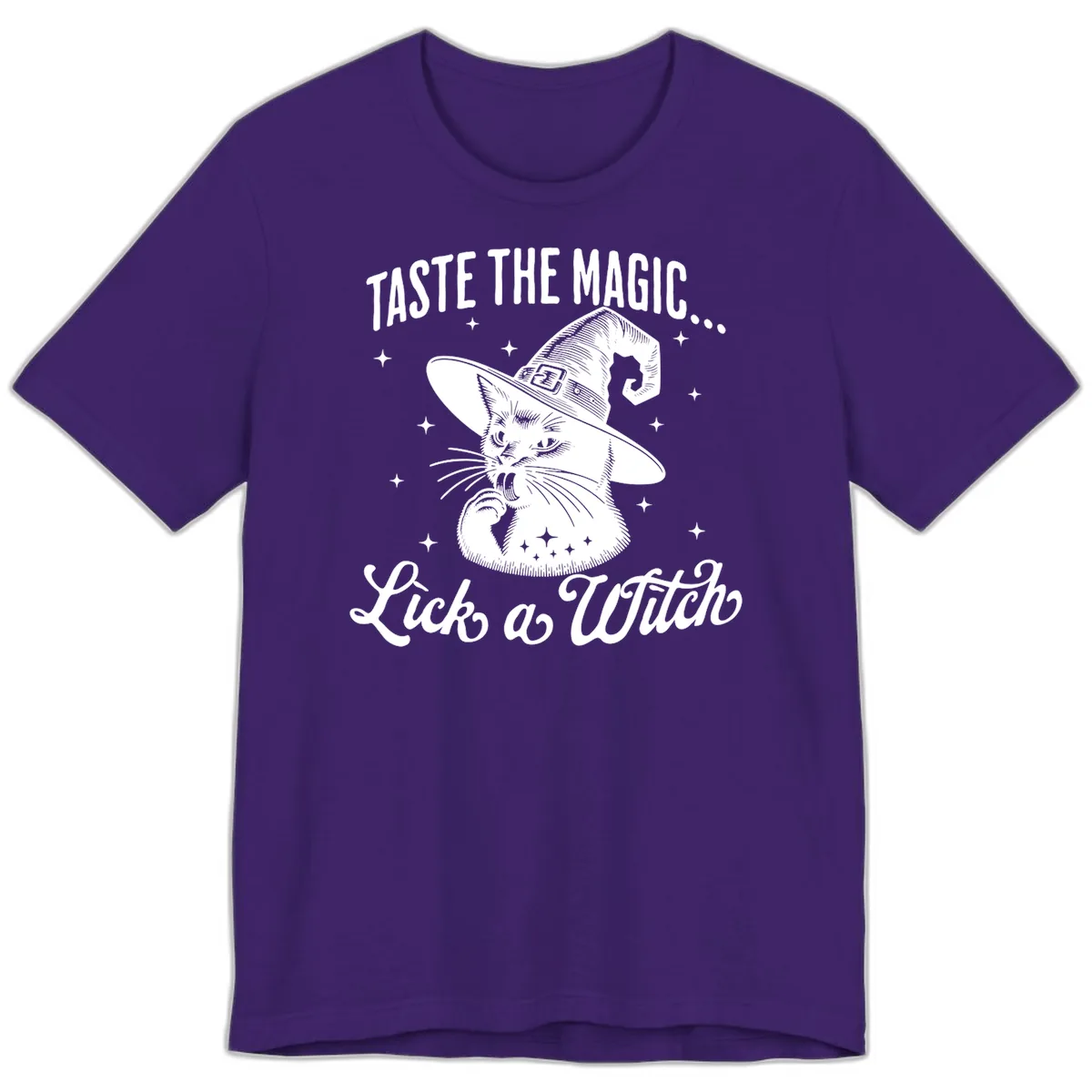 Taste The Magic Witch Cat Halloween Premium T-Shirt in Team Purple