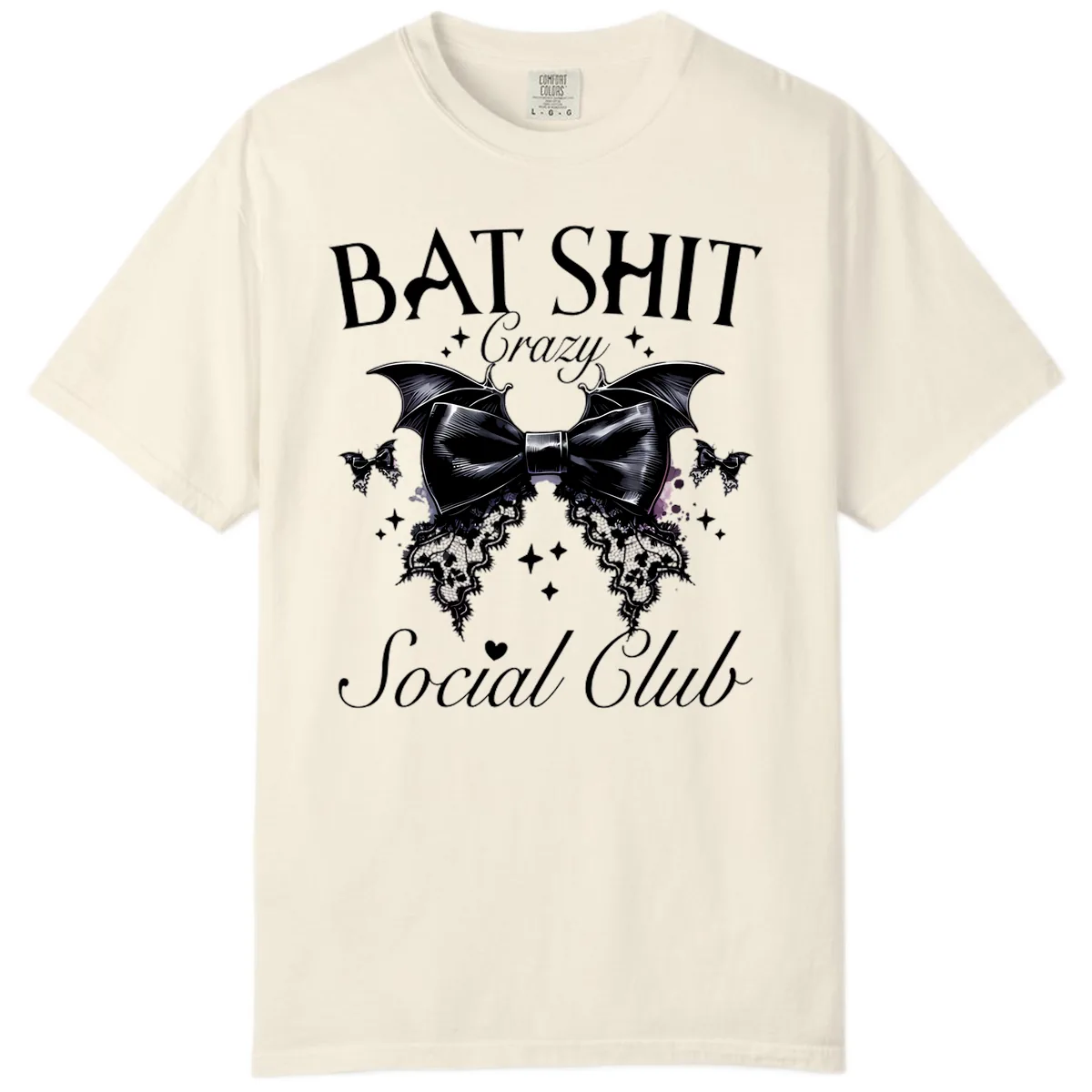 Bat Shit Crazy Social Club Comfort Color in Ivory