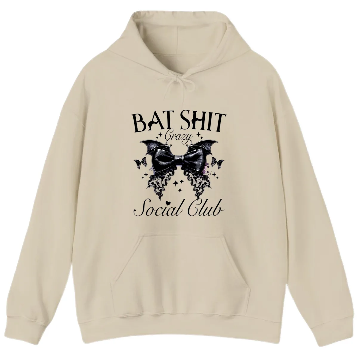 Bat Shit Crazy Social Club Hoodie in Sand