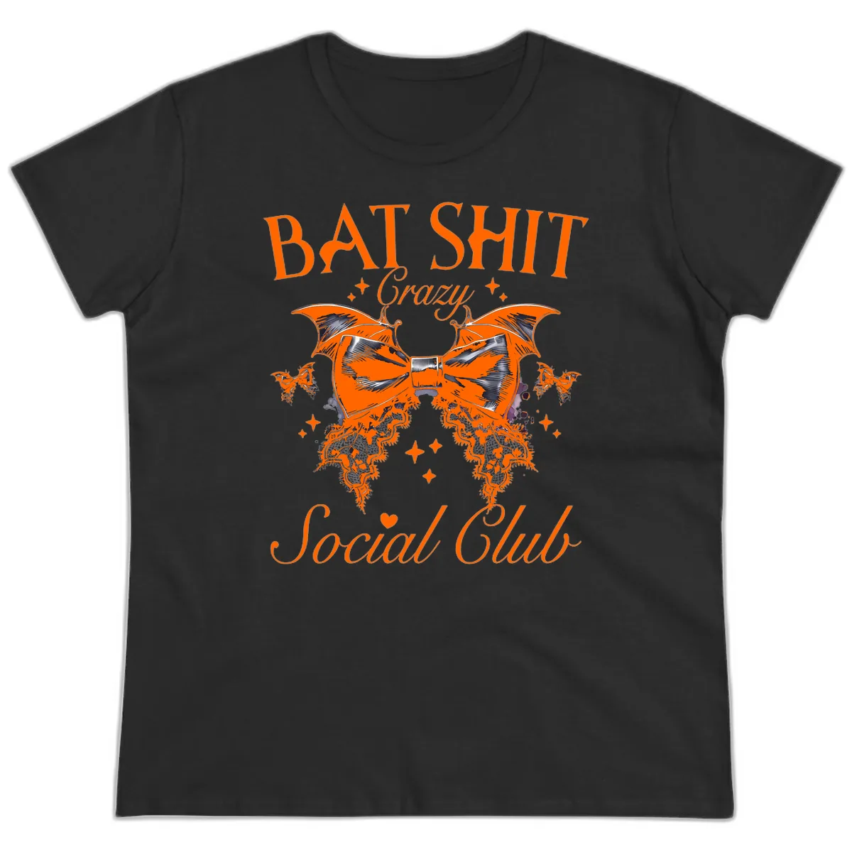 Bat Shit Crazy Social Club Ladies Tee in Black
